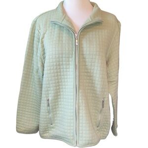 Jennifer Moore 2 pc shacket/pants wide leg full zip front long sleeves Size XL